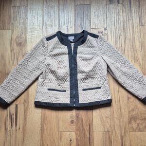 Chico's Quilted Blazer - Beige and Black